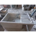 Lilac Custom Marble Sink, Handmade Stone, Wall Mounted Marble Sink