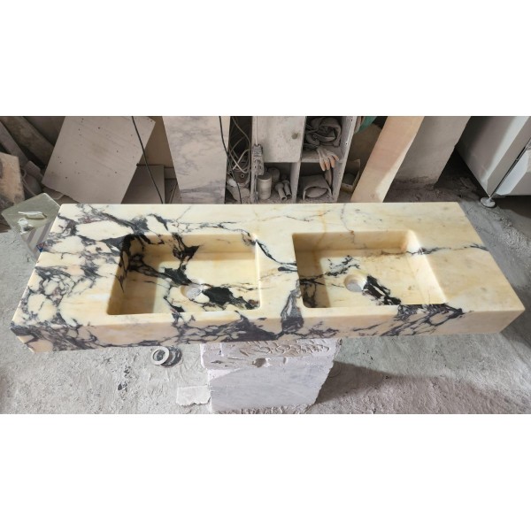 Double Marble Sink, Monet Marble Washbasin, Large Marble Washbasin